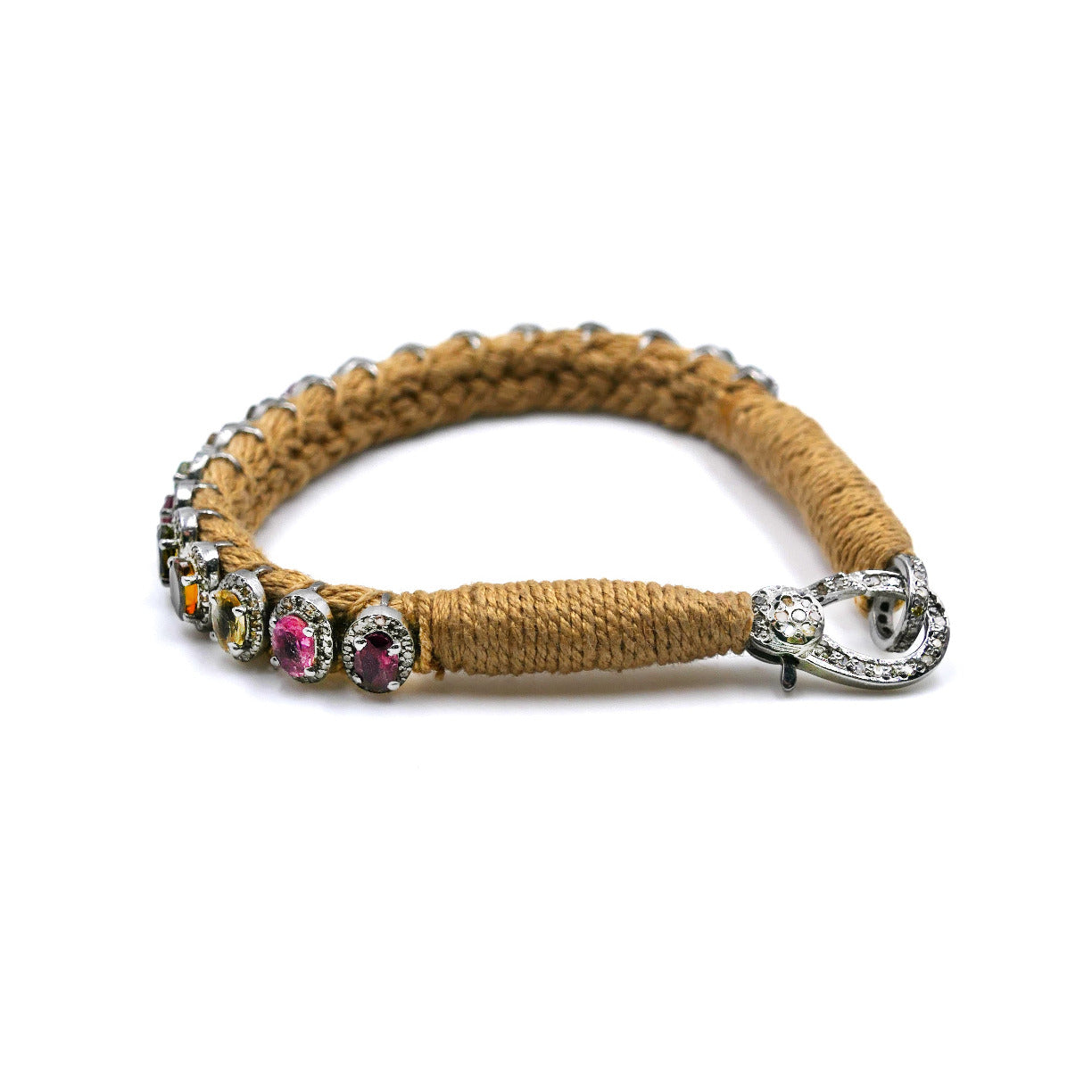 Rio Camel bracelet, semi-precious stones in 925 silver and diamonds