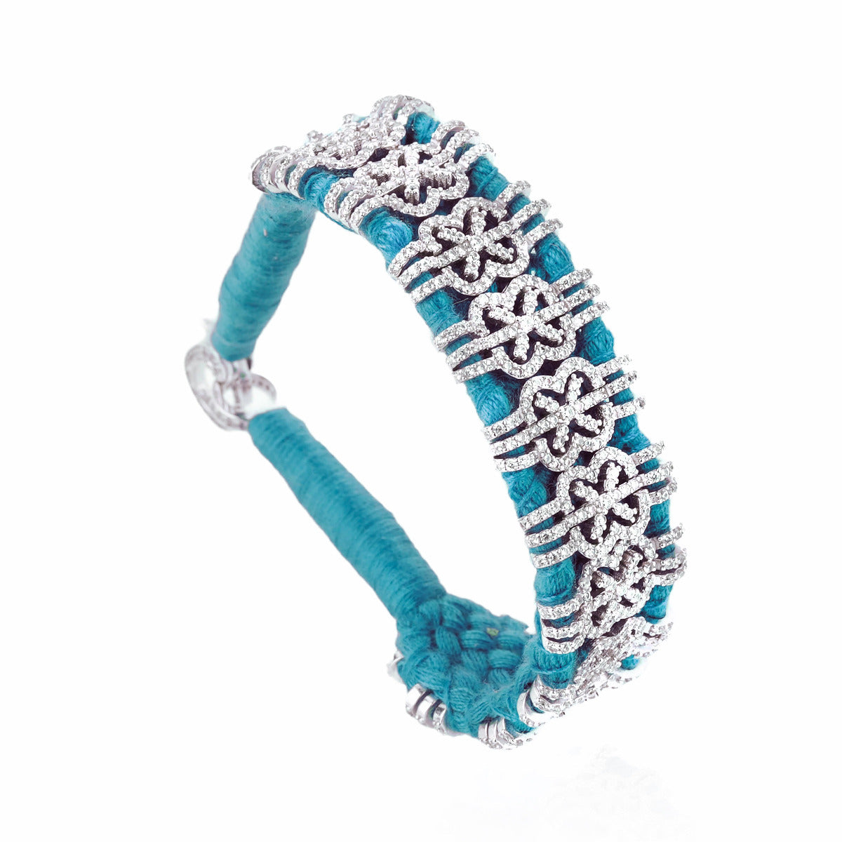 Salvador Turquoise bracelet in 925 silver and diamonds