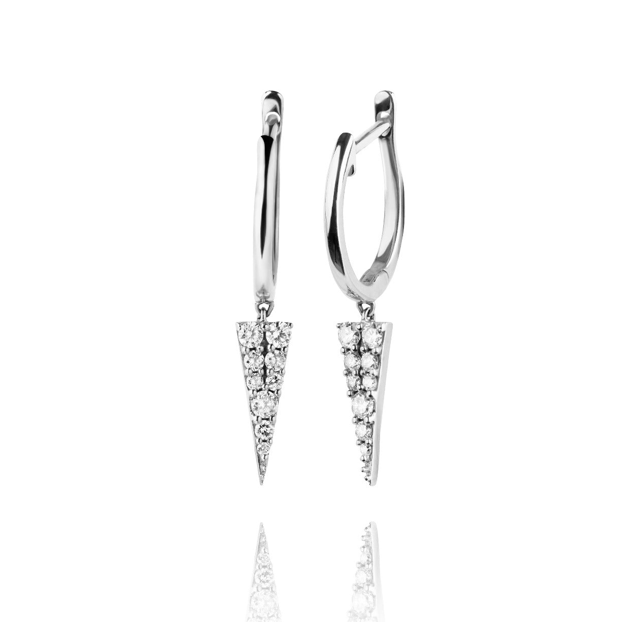 white gold spike earring