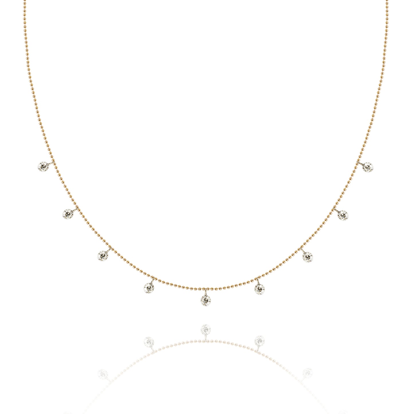 Yellow gold snow necklace