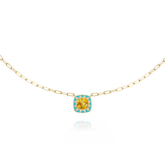 Stella turquoise chain necklace