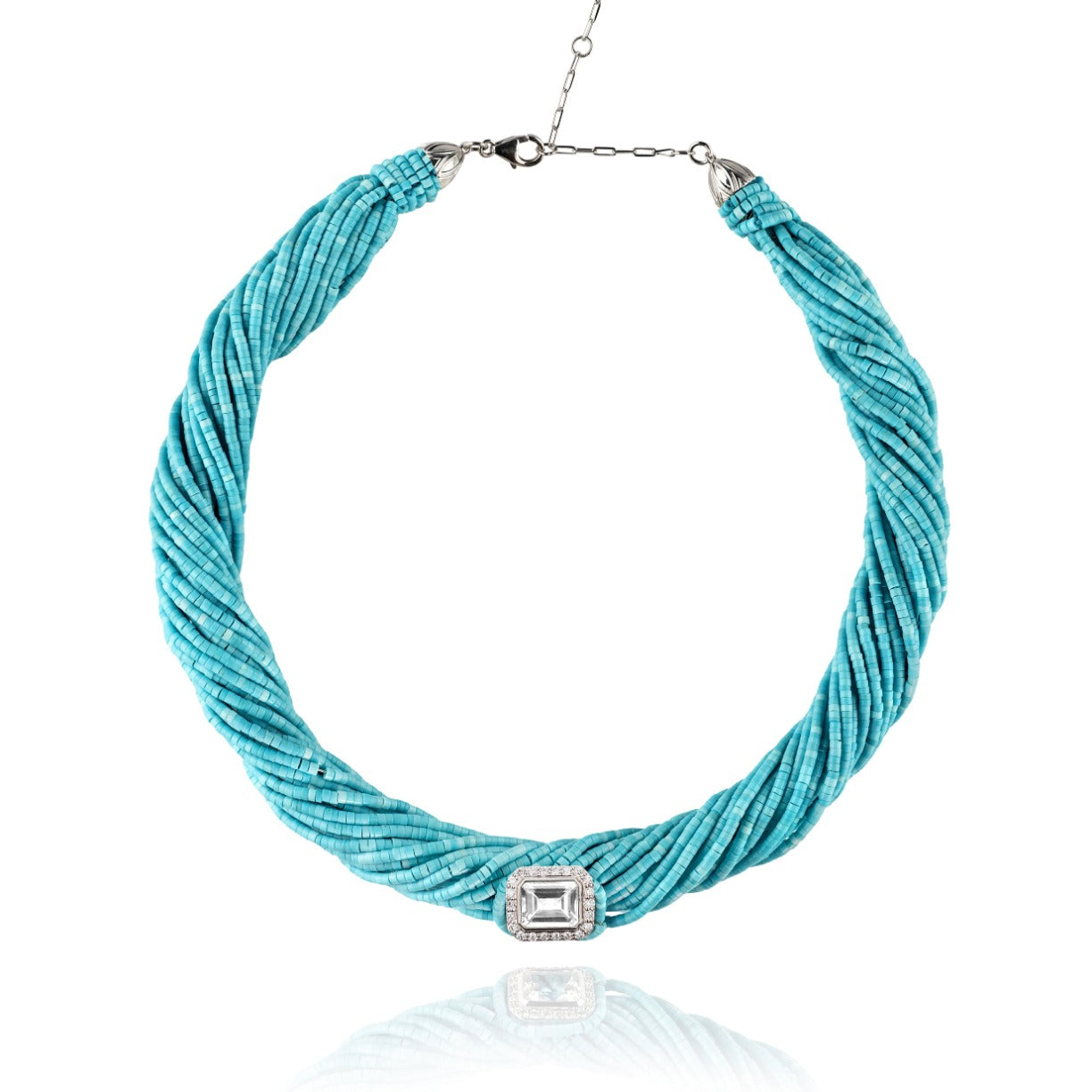 Collier Tornado Turquoise Cristal