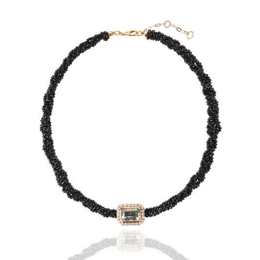 Collier Twist Zircon noir