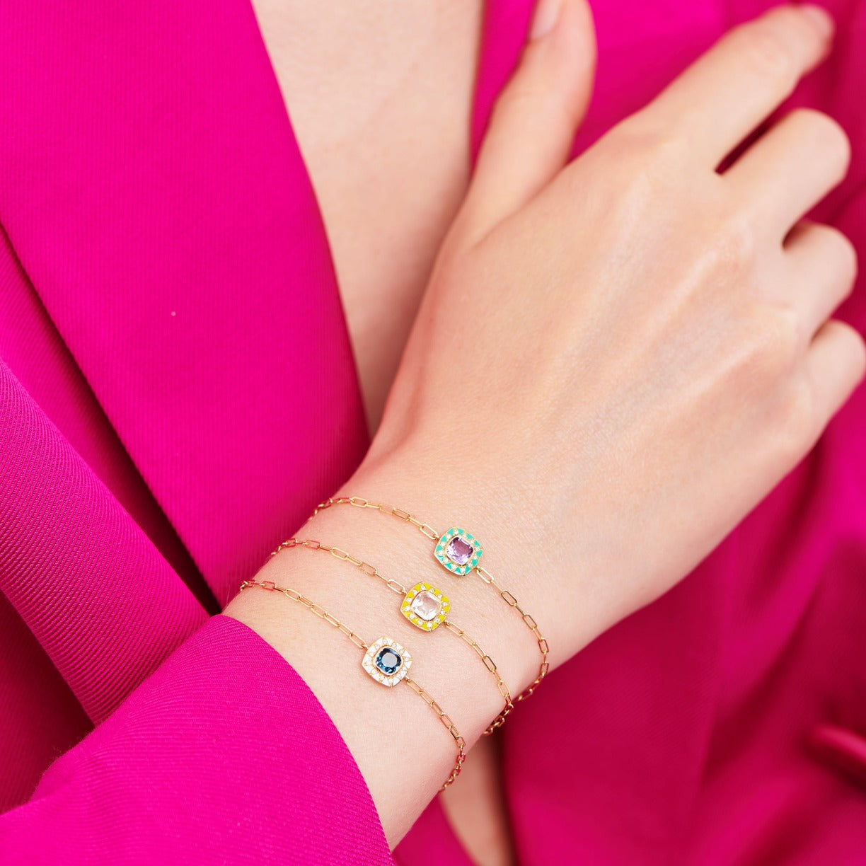 Yellow Stella bracelet, diamonds and citrine 