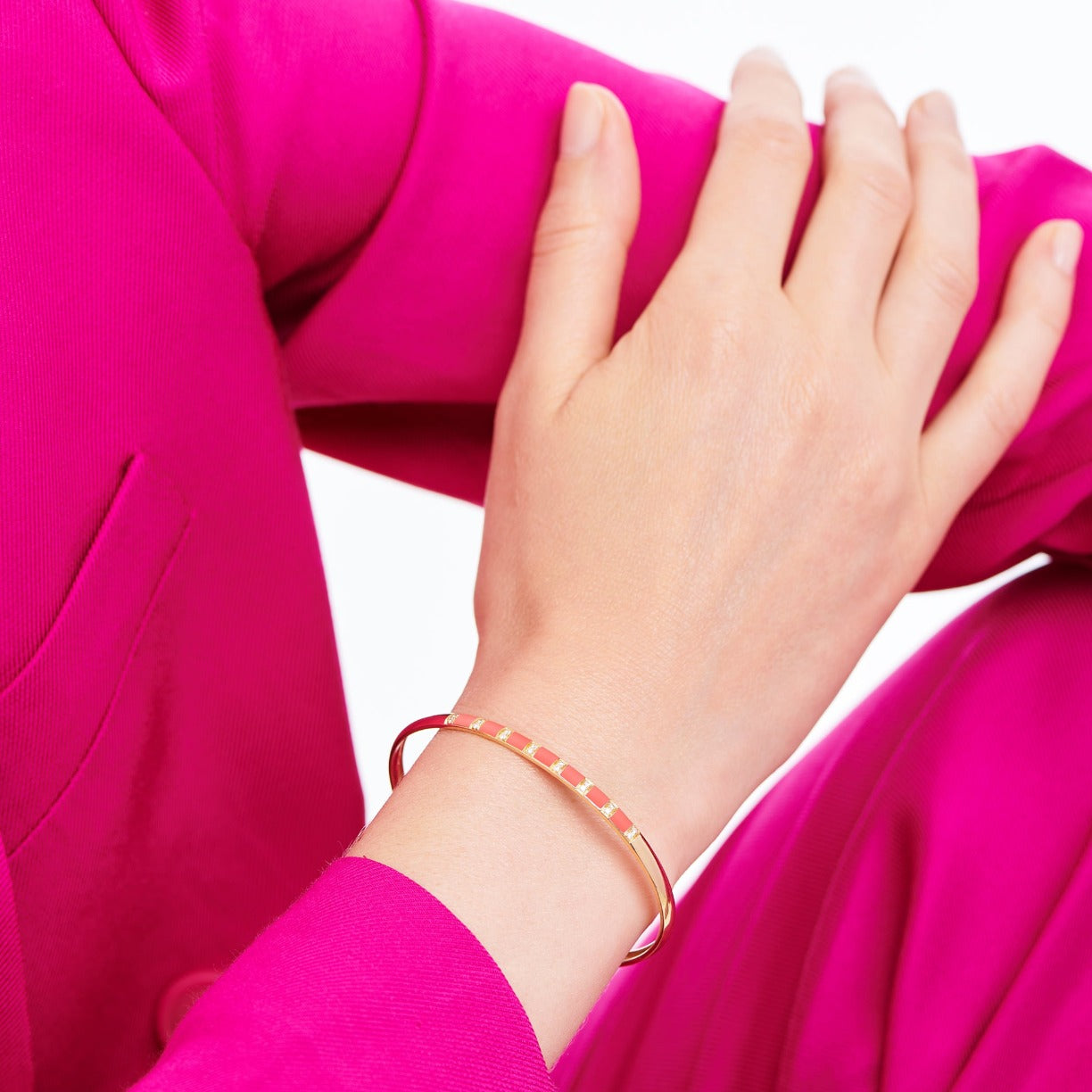 Billie neon coral bangle bracelet